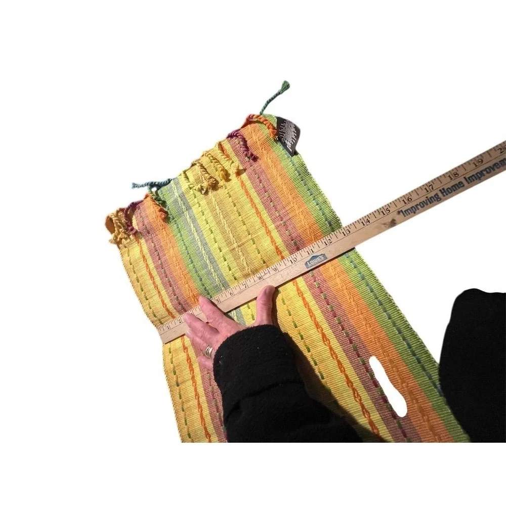 The Stripes Co. Multicolor Handwoven Cotton Table Runner 3x5 ft Striped‎